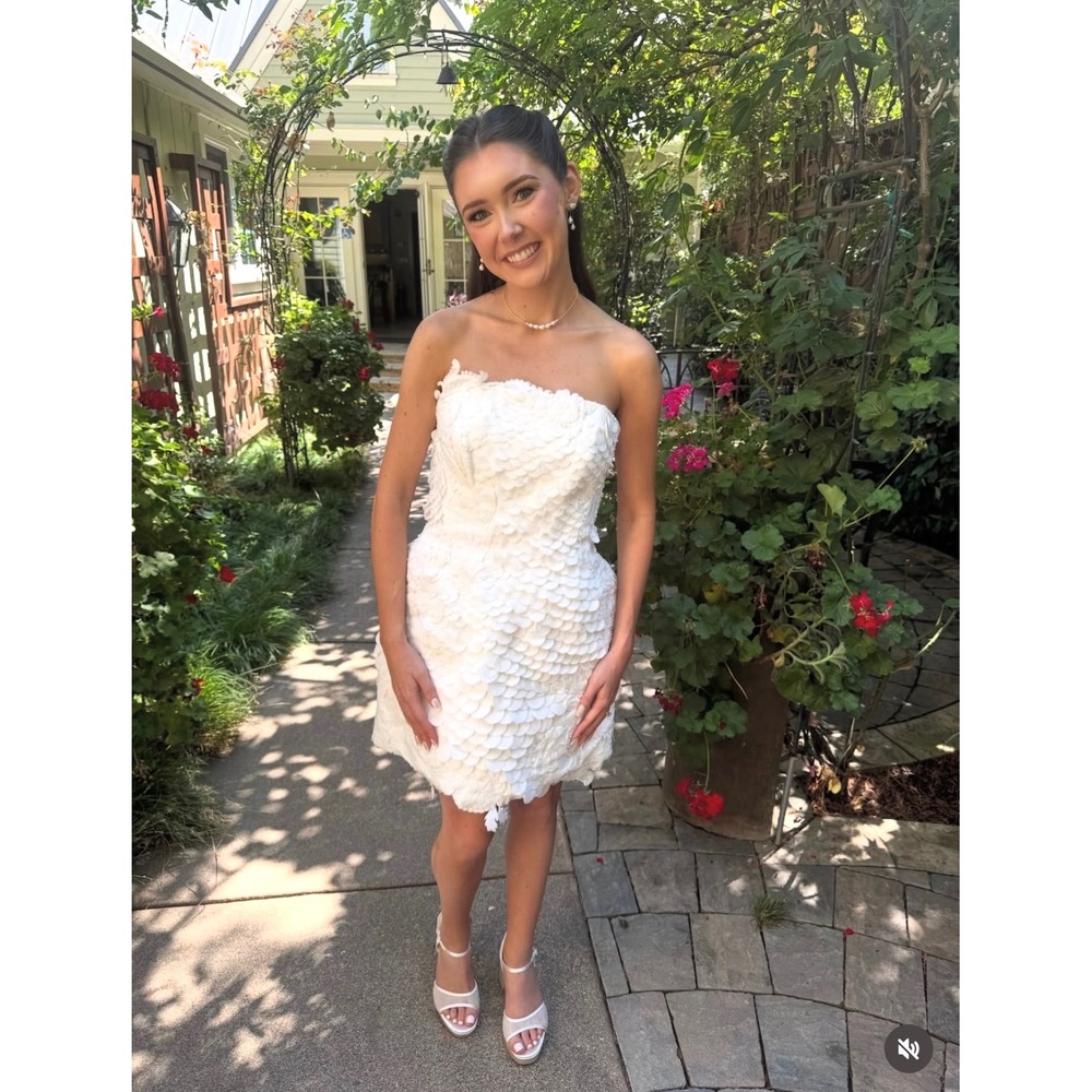Zimmermann Tama Filigree Strapless Mini Dress Size AU 1 Ivory Bridal Rare US 4-6